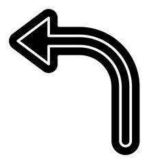 turn left glyph icon