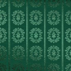 Deep green natural leather texture. Scrapbook vintage pattern. Scrapbook background