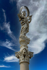 Rome, Italy - June 2000: Stone statue of Mary, Mother of God