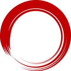 筆で描いたような赤い丸