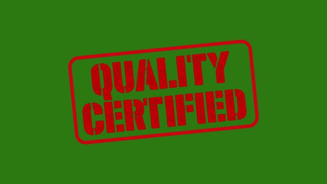 quality certified stamp animation.4K motion animation. green background