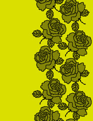 バラ　レース柄_Rose pattern lace