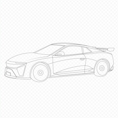 Fototapeta premium Outline sports car vector for coloring book, icon, logo, and others