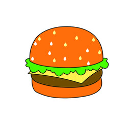 beef burger snack food vector