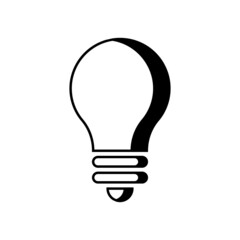 Bulb line icon with shadow