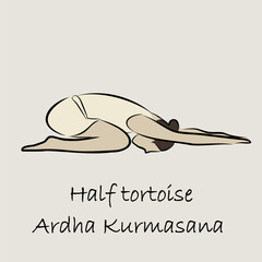 Yoga, sports, gymnastics. Human body health. Healthy lifestyle. Asanas for Vishuddha Chakra. Cobra pose, plank, camel pose, boat pose. Isolated vector objects. 