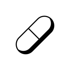 Pill line icon with shadow