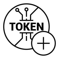 Create non fungible token. NFT with plus sign. Vector icon for graphical user interface.