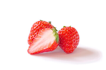 Strawberries on white background. 白背景上のイチゴ