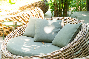 pillow on patio outdoor chair