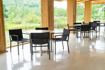 empty table and chair in restaurant