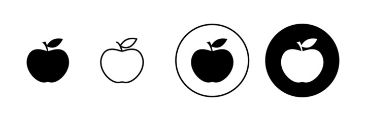 Apple icons set. Apple sign and symbols for web design.