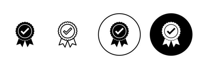 Approved icon set. Certified Medal Icon