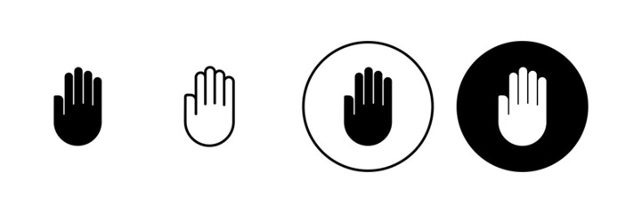 Hand icons set. hand sign and symbol. palm