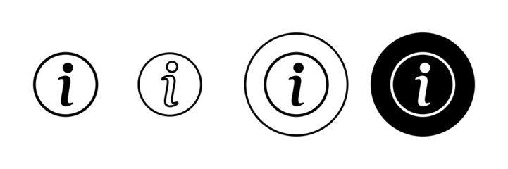 Info sign icons set. about us sign and symbol. Faq icon