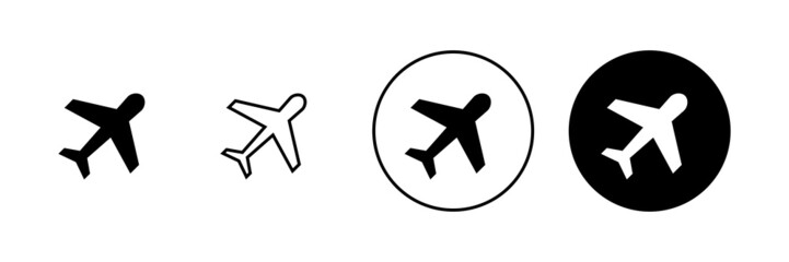 Fototapeta premium Plane icons set. Airplane sign and symbol. Flight transport symbol. Travel sign. aeroplane