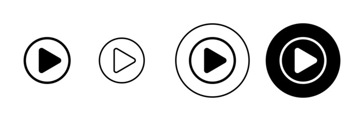 Play Icons set. Play button sign and symbol