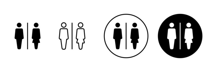 Toilet icons set. Girls and boys restrooms sign and symbol. bathroom sign. wc, lavatory