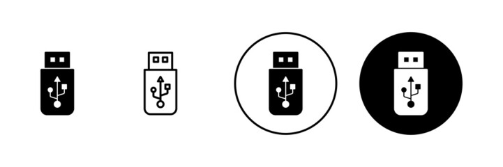 Usb icons set. Flash disk sign and symbol. flash drive sign. - obrazy, fototapety, plakaty