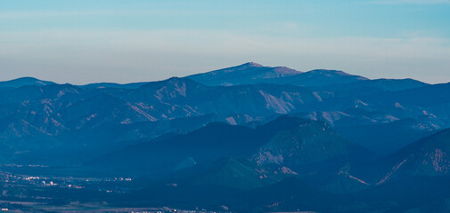 Kralova hola hill in Nizke Tatry mountains from Velky Choc hill in Chocske vrchy mountaina in Slovakia © honza28683
