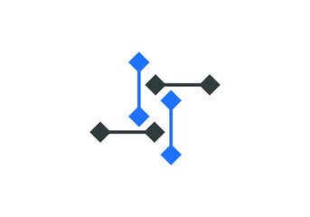 this is a creative letter blockchain logo design