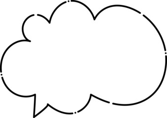 手描き　モノクロ　シンプル　線画　吹き出し