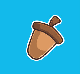 cute giant nut for squirrel. cartoon object concept Isolated illustration. Flat Style suitable for Sticker Icon Design Premium Logo vector
