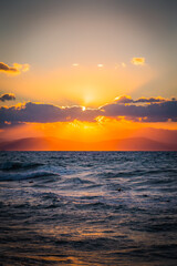 sunset in the sea