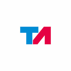 Obraz premium letter ta simple geometric arrow colorful logo vector