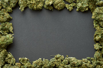 Frame from natural organic dry cannabis buds