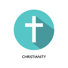 Obraz premium World religion symbols. Signs of major religious groups and religions. Christianity cross icon 