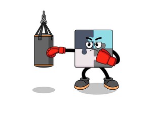 Illustration of jigsaw puzzle boxer
