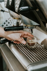 Coffee Shop Hand Making coffee - Coffee Machine