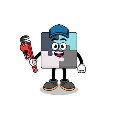 jigsaw puzzle illustration cartoon as a plumber