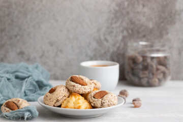 coconut and almond cookies on a small saucer