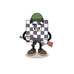 Cartoon of chessboard soldier