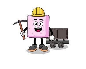 Mascot Illustration of marshmallow miner