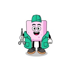 Illustration of marshmallow mascot as a surgeon