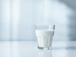 Glass of fresh milk on the table