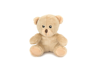 beautiful soft toy teddy bear isolated on a white background 