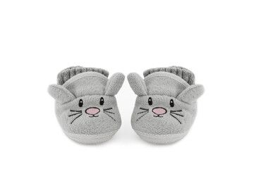 warm baby gray shoes isolated on a white background 