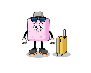 marshmallow mascot doing vacation