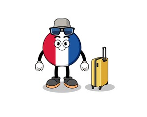 france flag mascot doing vacation