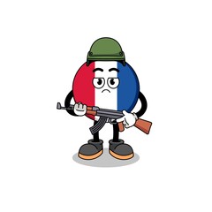 Cartoon of france flag soldier
