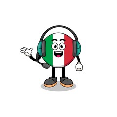 Mascot Illustration of italy flag as a customer services