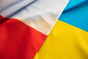 Fototapeta premium Poland ukrainian political relationship country flags