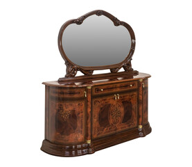 Brown chest of drawers with mirror classic furniture