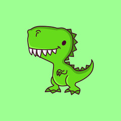 illustration cute baby dinosaur tyrannosaurus