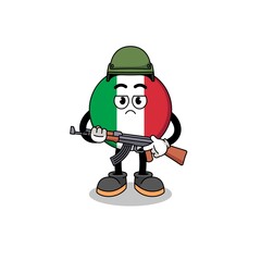 Cartoon of italy flag soldier
