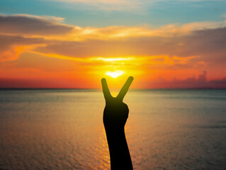 silhouette symbol happiness freedom victory business success peace